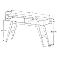 Aparador Tucumã Com 1 Gaveta E Pés De Madeira Maciça Nature Off White - 3