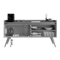 Aparador Buffet Sala Gold 4 Portas Com Pés De Madeira Maciça Branco Mel - 3