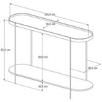 Aparador Buffet Bancada Alamanda Sala Com Espelho E Pés Metal Castanho Off White Bronze - 4