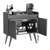 Aparador Buffet Sala Gold 2 Portas Com Pés De Madeira Maciça Branco Mel - 3