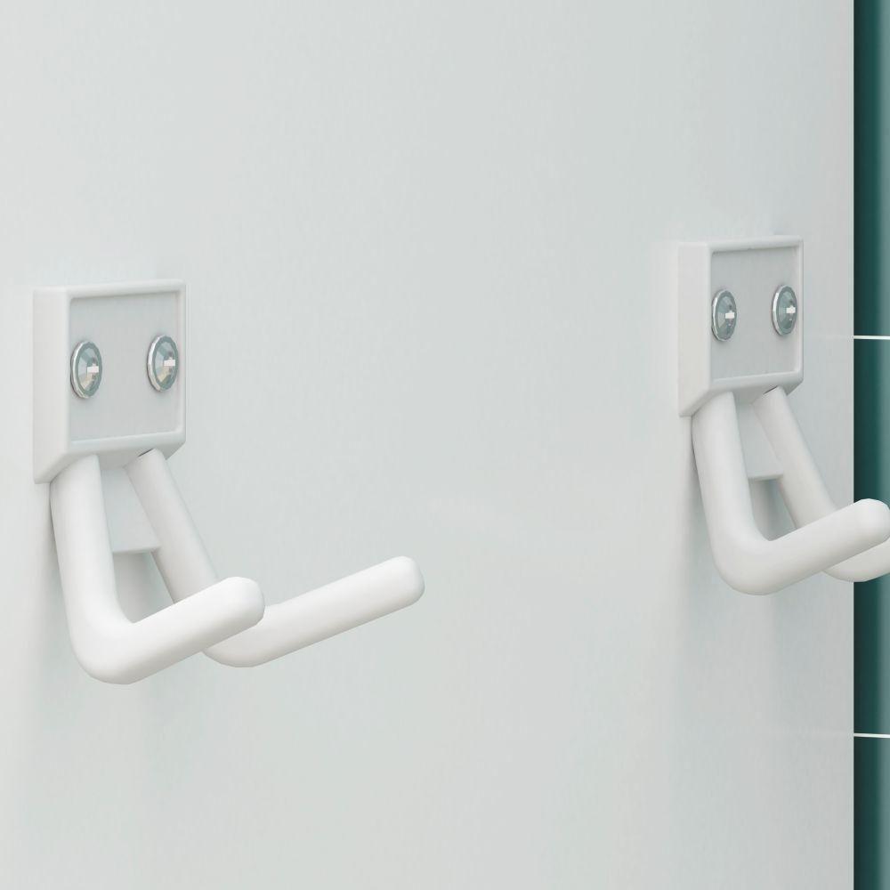 Armário Multiuso Barcelona 2 Portas Com Gancho Para Vassouras E Rodo Branco - 4