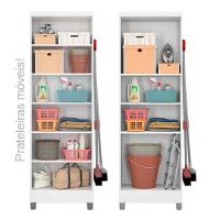 Armário Multiuso Barcelona 2 Portas Com Gancho Para Vassouras E Rodo Branco - 3