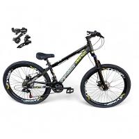 Bicicleta Aro 26 Vikingx Tuff X30 Freeride Câmbios Shimano 21v Freio A Disco Aros Vmaxx Pneu Flame - Preto - 1
