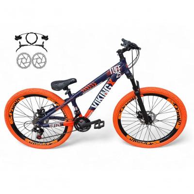 Bicicleta Aro 26 Vikingx Tuff X25 Freeride Freio Hidráulico 21v Aros Vmaxx Dh Pneu Flame - Roxo-laranja