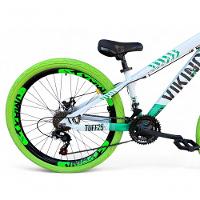 Bicicleta Aro 26 Vikingx Tuff X25 Freeride Freio Hidráulico 21v Aros Vmaxx Dh Pneu Flame - Branco-verde - 3