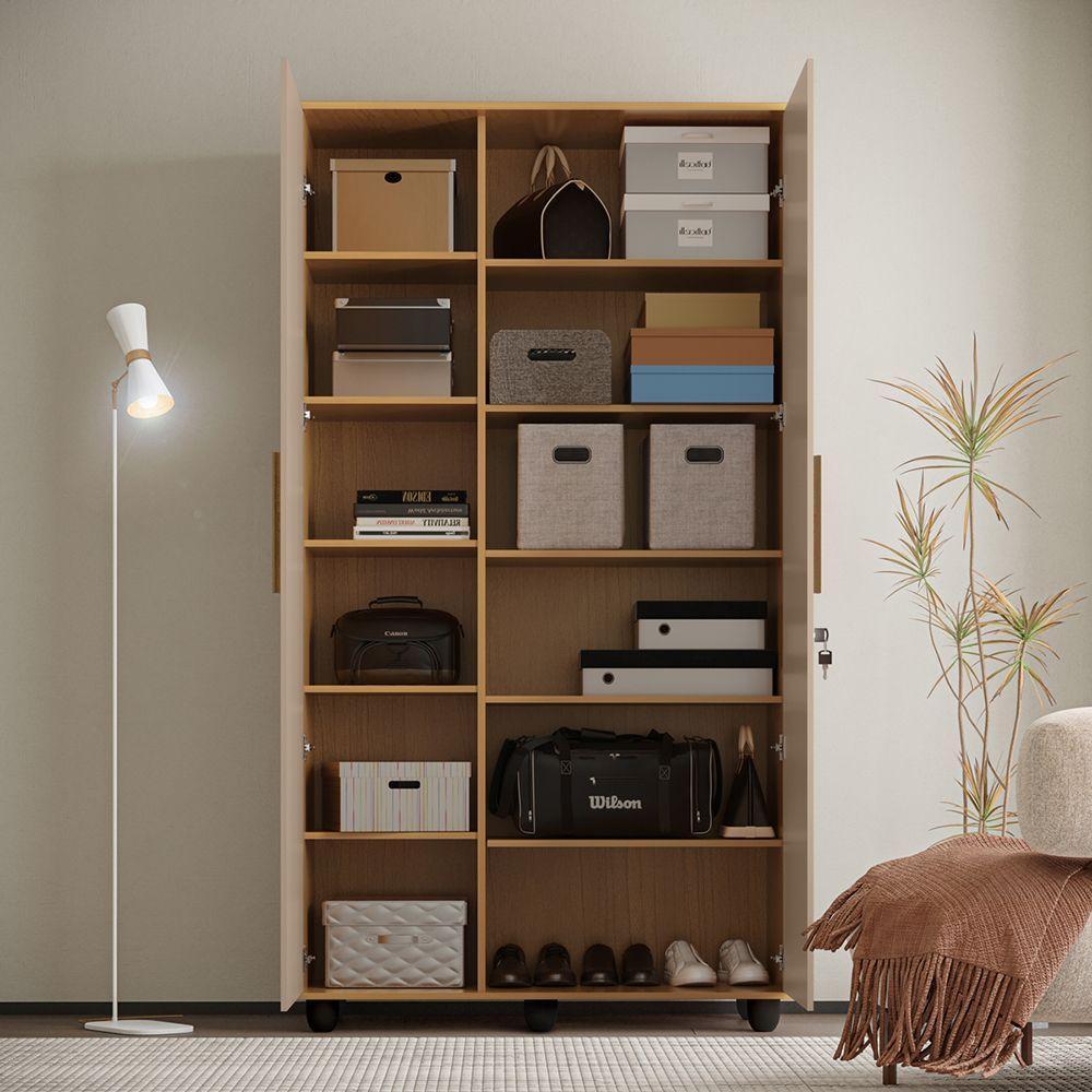 Armario Multiuso Ouro Amplo E Resistente Ideal Para Lavanderia Alimentos E Ultilidades Amêndoa / Fen - 2