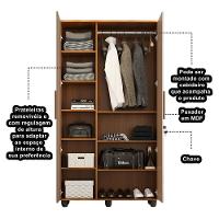 Armario Multiuso Ouro Amplo E Resistente Ideal Para Lavanderia Alimentos E Ultilidades Amêndoa / Fen - 3