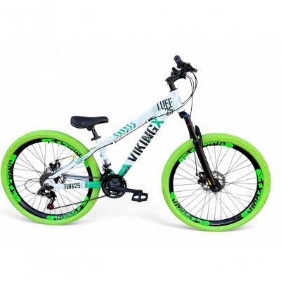 Bicicleta Aro 26 Vikingx Tuff X25 Freeride 21v Aros Vmaxx Dh Freio A Disco Pneu Flame - Verde