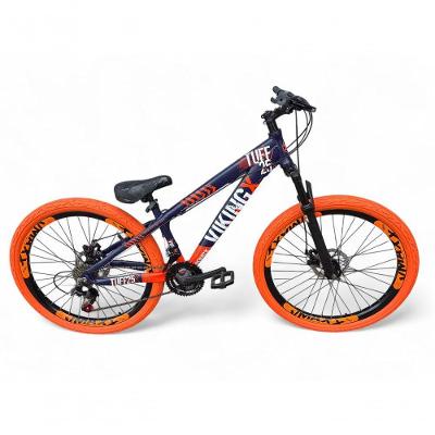 Bicicleta Aro 26 Vikingx Tuff X25 Freeride 21v Aros Vmaxx Dh Freio A Disco Pneu Flame - Roxo-laranja
