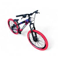 Bicicleta Aro 26 Vikingx Tuff X25 Freeride 21v Aros Vmaxx Dh Freio A Disco Pneu Flame - Preto-rosa - 2