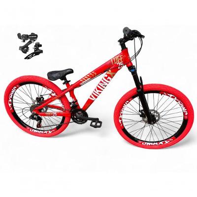 Bicicleta Aro 26 Vikingx Tuff X25 Freeride Câmbios Shimano 21v Freio A Disco Aros Vmaxx Pneu Flame - Vermelho