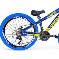 Bicicleta Aro 26 Vikingx Tuff X25 Freeride 21v Aros Vmaxx Dh Freio A Disco Pneu Flame - Azul/amarelo - 3
