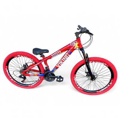 Bicicleta Aro 26 Vikingx Tuff X25 Freeride 21v Aros Vmaxx Dh Freio A Disco Pneu Flame - Vermelho/azul
