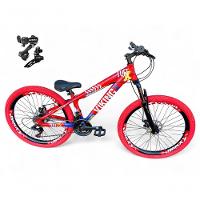 Bicicleta Aro 26 Vikingx Tuff X25 Freeride Câmbios Shimano 21v Freio A Disco Aros Vmaxx Pneu Flame - Vermelho/azul - 1