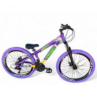 Bicicleta Aro 26 Vikingx Tuff X25 Freeride 21v Aros Vmaxx Dh Freio A Disco Pneu Flame - Roxo/amarelo/verde - 1