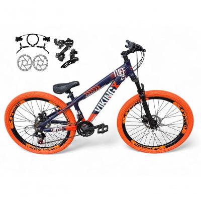 Bicicleta Aro 26 Vikingx Tuff X25 Freeride Câmbios Shimano 21v Freio A Disco Aros Vmaxx Pneu Flame - Roxo-laranja