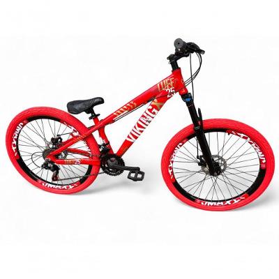 Bicicleta Aro 26 Vikingx Tuff X25 Freeride 21v Aros Vmaxx Dh Freio A Disco Pneu Flame - Vermelho