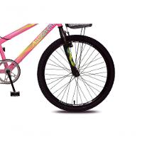 Bicicleta Allegra City Aro 24 Sem Marchas Freios V-brake E Cestão Colli Rosa Neon - 2