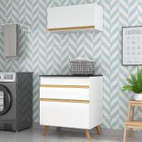 Conjunto Lavanderia Multiuso Armário E Balcão Multimóveis Branco