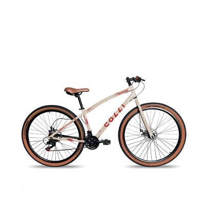 Bicicleta Aro 29 Vancouver 21 Marchas Freio A Disco Colli Bege Retrô