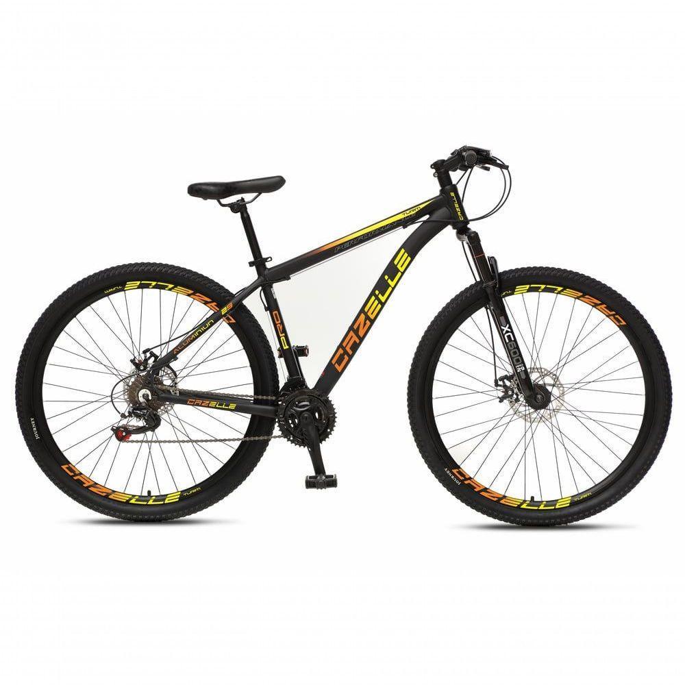 Bicicleta Aro 29 Colli Cazelle Turim 21m Aluminio Quadro 17 Preto-adesivo Amarelo-laranja - 1