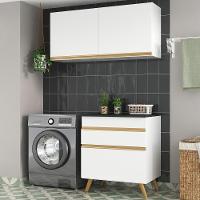 Conjunto Lavanderia Multiuso Armário E Balcão Multimóveis Branco - 2
