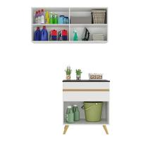 Conjunto Lavanderia Multiuso Armário E Balcão Multimóveis Branco - 3