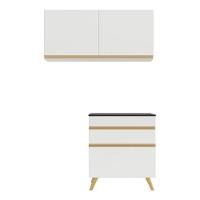 Conjunto Lavanderia Multiuso Armário E Balcão Multimóveis Branco