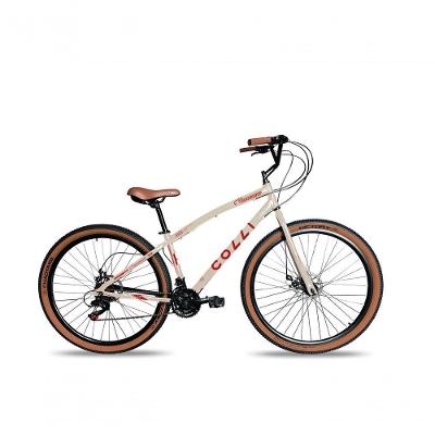 Bicicleta Aro 29 Colli Vancouver Confort 21 Marchas Freio A Disco Bege Retrô