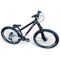 Bicicleta Aro 26 Vikingx Tuff X44 Freeride 21v Aros Vmaxx Dh Freio A Disco Pneu Flame - Preto Branco - 1