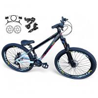 Bicicleta Aro 26 Vikingx Tuff X44 Freeride Câmbios Shimano 21v Freio A Disco Aros Vmaxx Pneu Flame - Preto Branco - 1