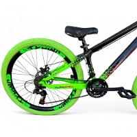 Bicicleta Aro 26 Vikingx Tuff X44 Freeride Câmbios Shimano 21v Freio A Disco Aros Vmaxx Pneu Flame - Preto-verde - 3