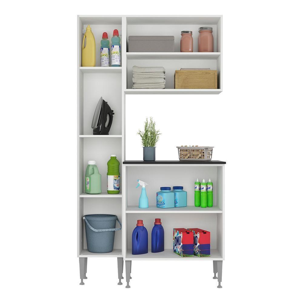 Conjunto Lavanderia Multiuso Armário E Balcão Multimóveis Branco - 3