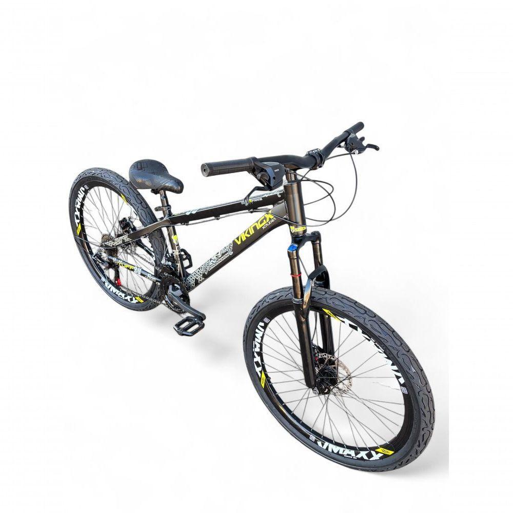 Bicicleta Aro 26 Vikingx Tuff X30 Freeride Freio Hidráulico 21v Aros Vmaxx Dh Pneu Flame - Preto - 2
