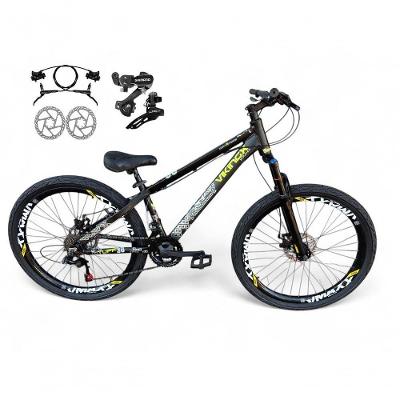 Bicicleta Aro 26 Vikingx Tuff X30 Freeride Câmbios Shimano 21v Freio A Disco Aros Vmaxx Pneu Flame - Preto