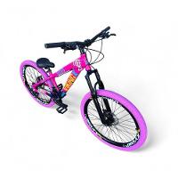 Bicicleta Aro 26 Vikingx Tuff X25 Freeride Freio Hidráulico 21v Aros Vmaxx Dh Pneu Flame - Rosa-azul - 2