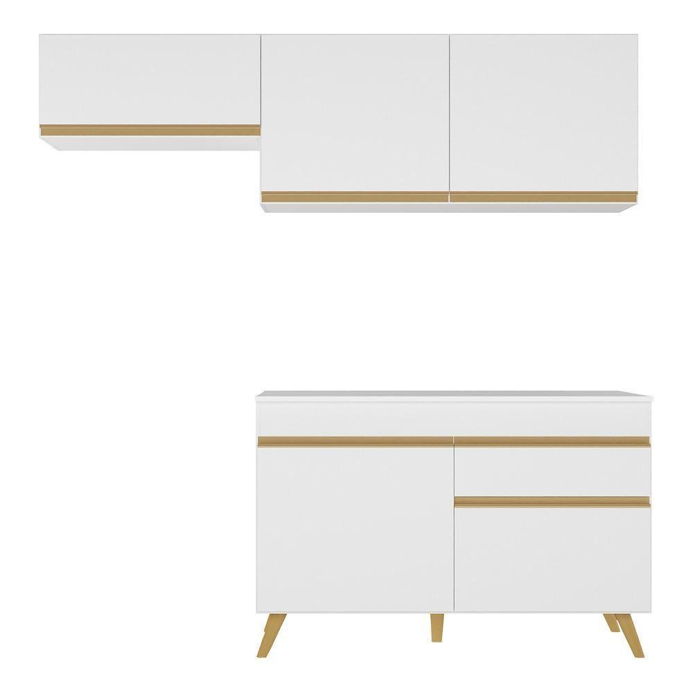 Conjunto Lavanderia Multiuso Armário E Balcão Multimóveis Branco - 1