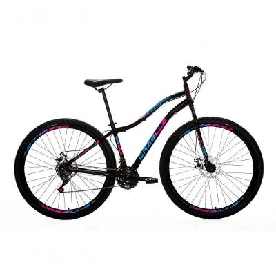 Bicicleta Cazelle Veneza Aro 29, Quadro 15.5, Freio A Disco Dianteiro E Traseiro, 21 Marchas Preto-adesivo Azul-vermelho
