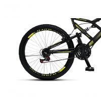 Bicicleta Gps 148 Dupla Suspensão E Freios V-brake, Aro 26 Aero, 36 Raias, 21 Marchas Colli Preto-amarelo - 3