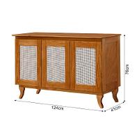 Buffet Aparador Com Telinha Palha Deltan Madeira 3p - Castanho