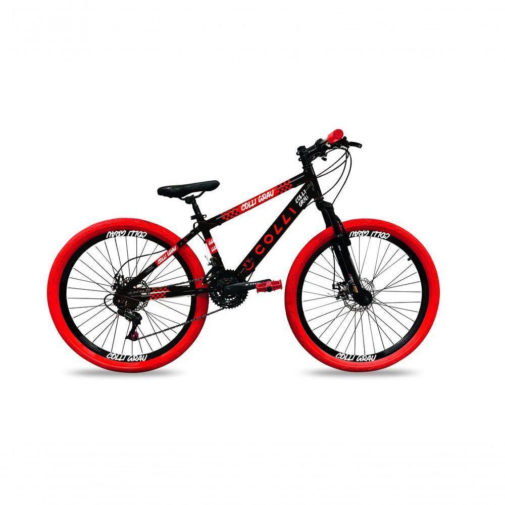 Bicicleta Grau Aro 26 21 Marchas Colli Preto Fosco-vermelho - 1