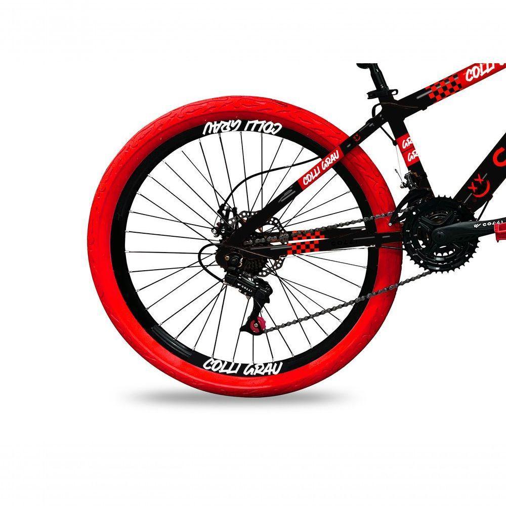 Bicicleta Grau Aro 26 21 Marchas Colli Preto Fosco-vermelho - 3