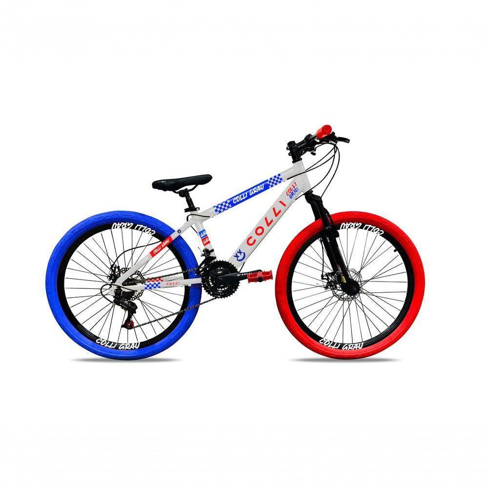 Bicicleta Grau Aro 26 21 Marchas Colli Branco-azul-vermelho - 1