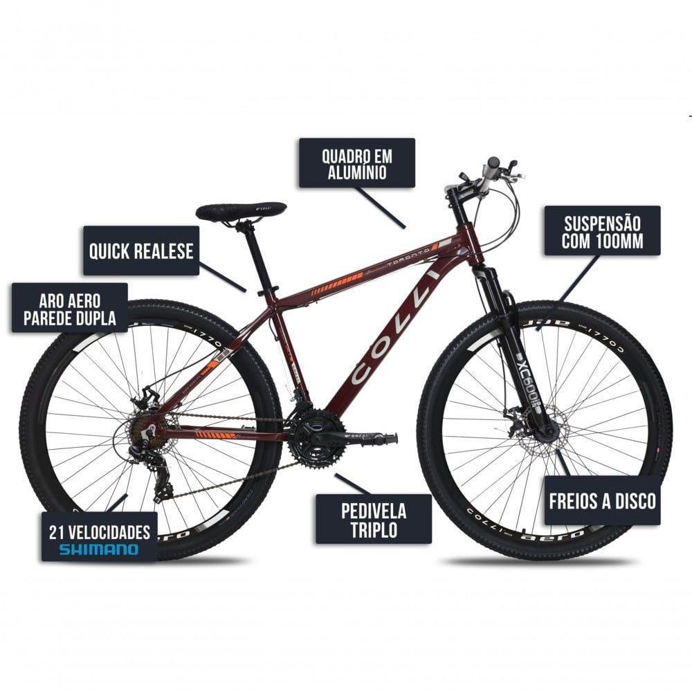 Bicicleta Colli Toronto Aluminio Aro 29 Disco-shimano 21v Roxo - 5