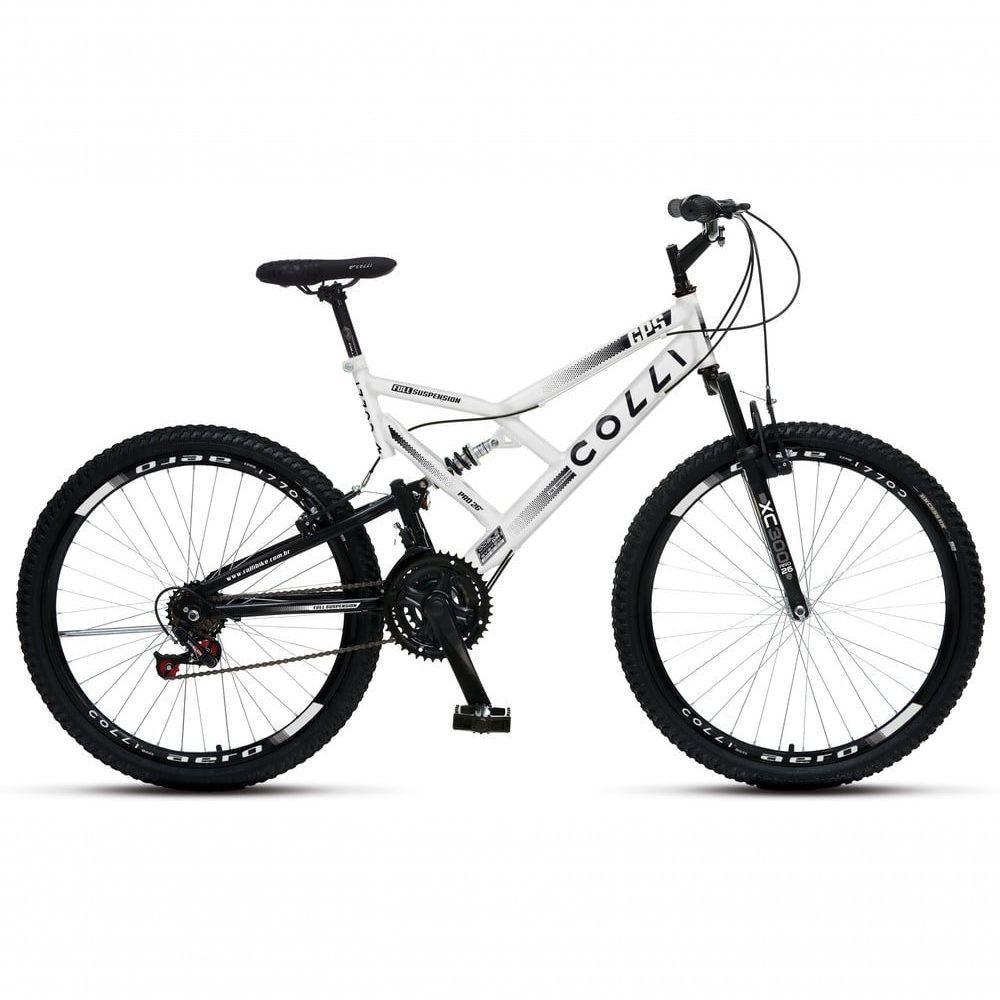 Bicicleta Gps 148 Dupla Suspensão E Freios V-brake, Aro 26 Aero, 36 Raias, 21 Marchas Colli Branco - 1