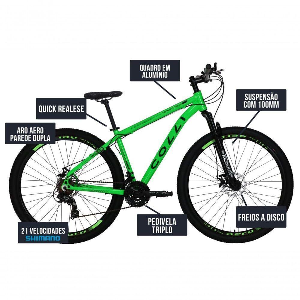 Bicicleta Colli Toronto Aluminio Aro 29 Disco-shimano 21v Verde - 5