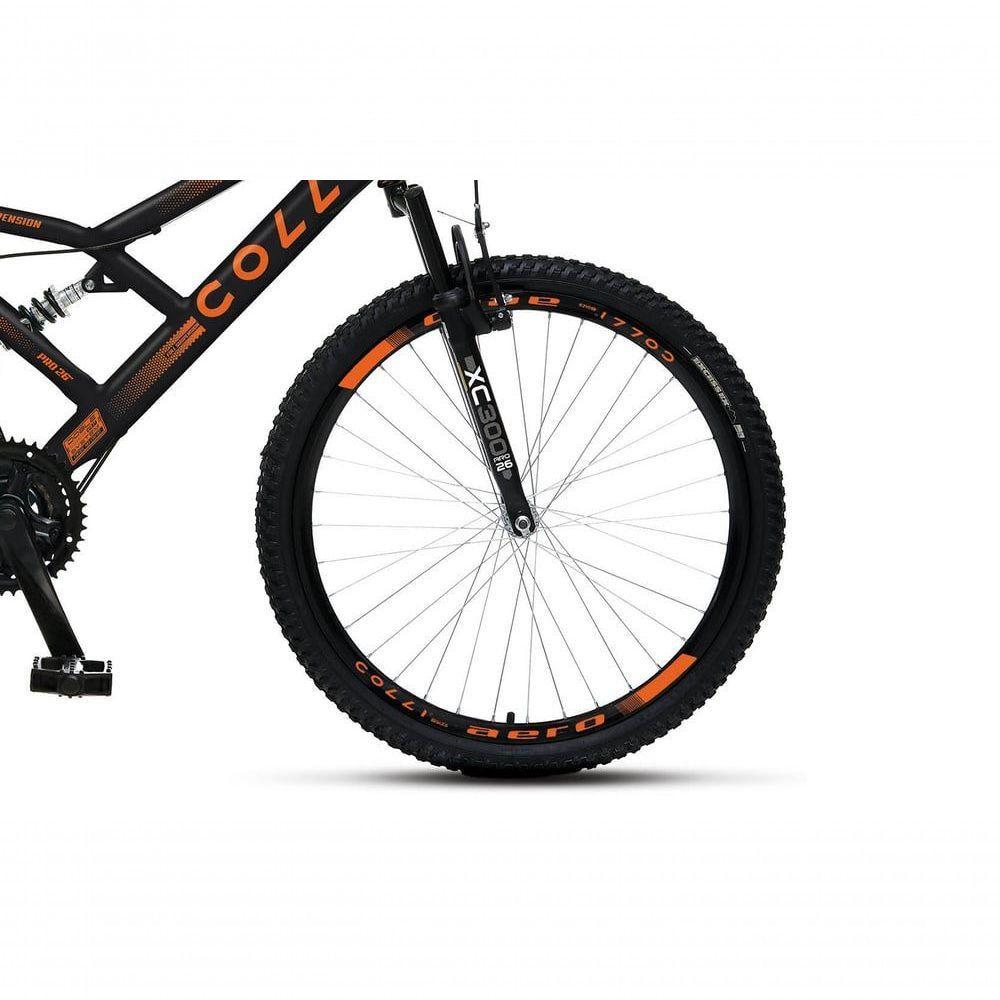 Bicicleta Gps 148 Dupla Suspensão E Freios V-brake, Aro 26 Aero, 36 Raias, 21 Marchas Colli Preto-laranja - 4