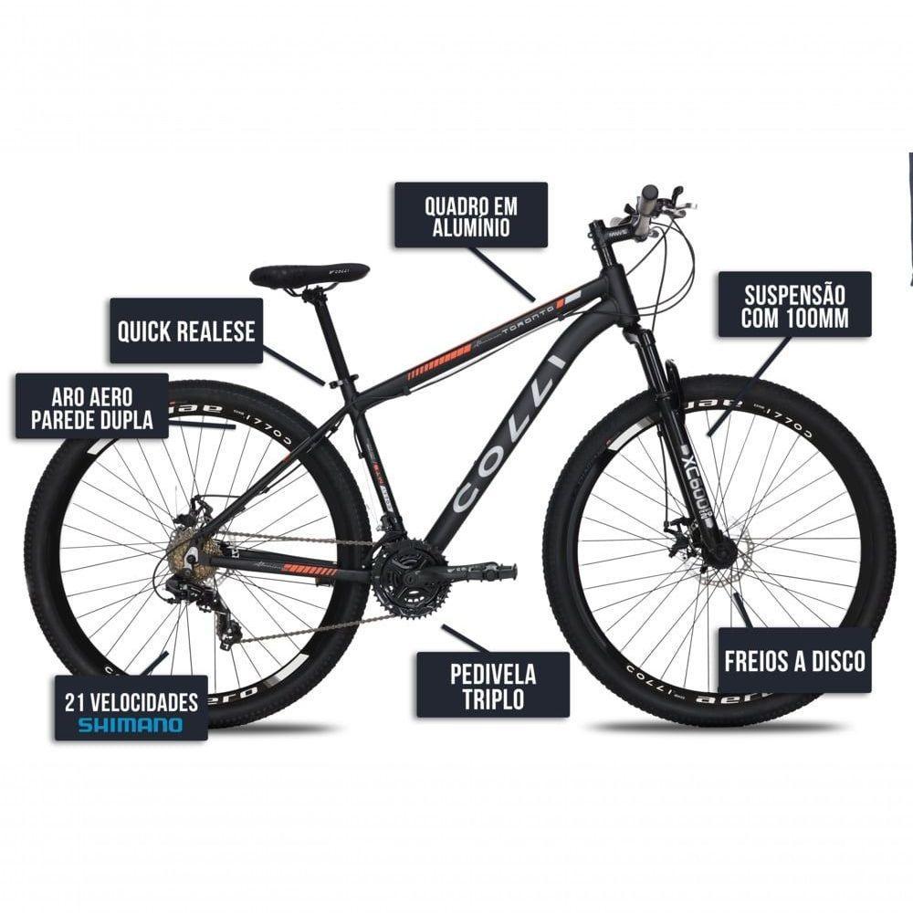 Bicicleta Colli Toronto Aluminio Aro 29 Disco-shimano 21v Preto - 5