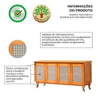 Conjunto Cristaleira Com Buffet 4 Portas Em Madeira Maciça Acabamento Premium Imbuia - 6