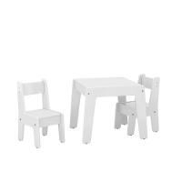 Conjunto De Mesa Infantil Com 2 Cadeiras Mdf Helena Branco Brilho - 2